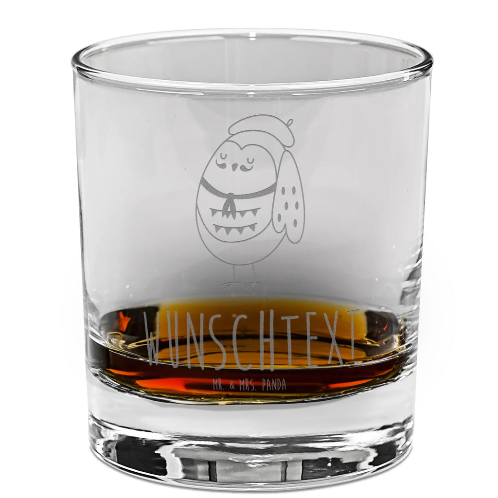 Personalisiertes Whiskey Glas Eule Frankreich Whiskey Glas mit Gravur, Whiskeyglas mit Spruch, Whiskey Glas mit Sprüchen, Whiskey Glas, Whiskeylgas, Eule, Eule Deko, Spruch schön, Spruch Französisch, das Leben ist schön, La vie est belle, Frankreich, hibou, Eulen, Owl