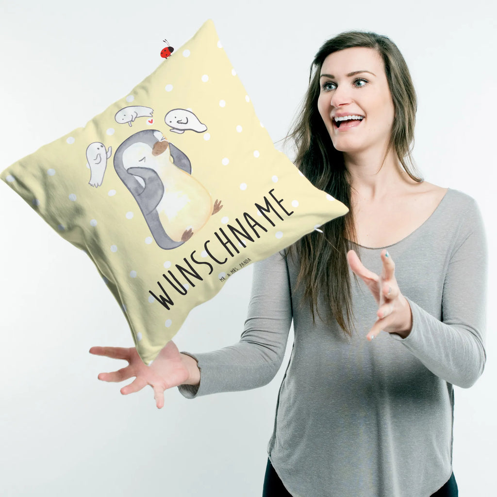 Personalised cushion Penguin Schizophrenia Name, Kissen, Kopfkissen, Wunschname, personalisiert, bedrucken, schizophrene Psychose, Psychose, Schizophrenie, Gefühlswelt, Pinguin, mentale Gesundheit, psychische Erkrankung