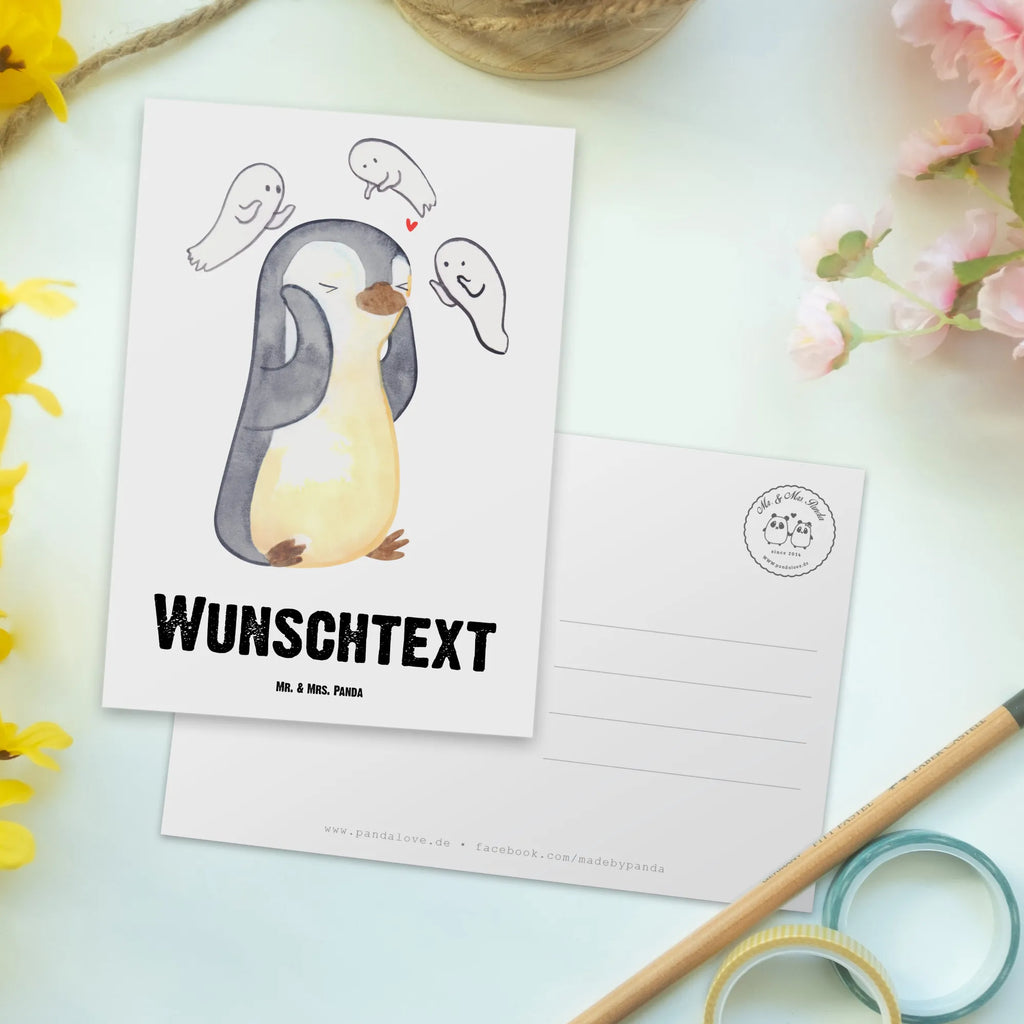 Personalised postcard Penguin Schizophrenia Karte mit Wunschtext, Ansichtskarte mit Namen, Postkarte bedrucken, Postkarte mit Namen, Karte mit Namen, Postkarte mit Wunschtext, Grußkarte mit Namen, Einladung mit Namen, Geschenkkarte mit Namen, Geschenkkarte mit Wunschtext, Ansichtskarte mit Wunschtext, Postkarte personalisierbar, Einladung mit Wunschtext, Grußkarte mit Wunschtext, psychische Erkrankung, Schizophrenie, mentale Gesundheit, schizophrene Psychose, Psychose, Pinguin, Gefühlswelt