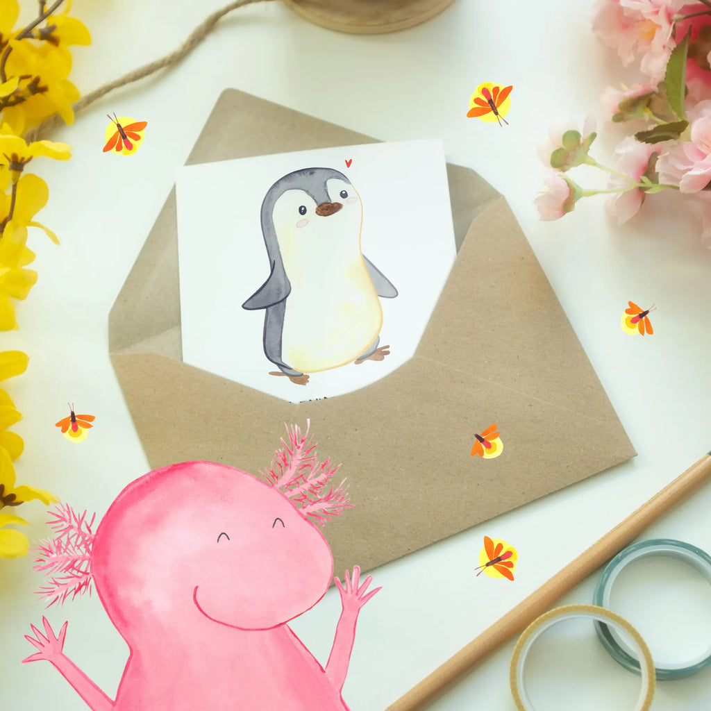 Greetings card Penguin Tourette wedding card, folding card, birthday card, greeting card, invitation card