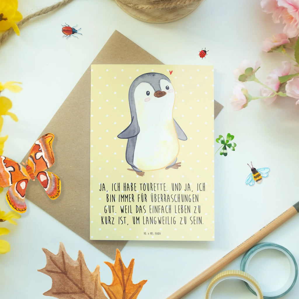 Greetings card Penguin Tourette wedding card, folding card, birthday card, greeting card, invitation card