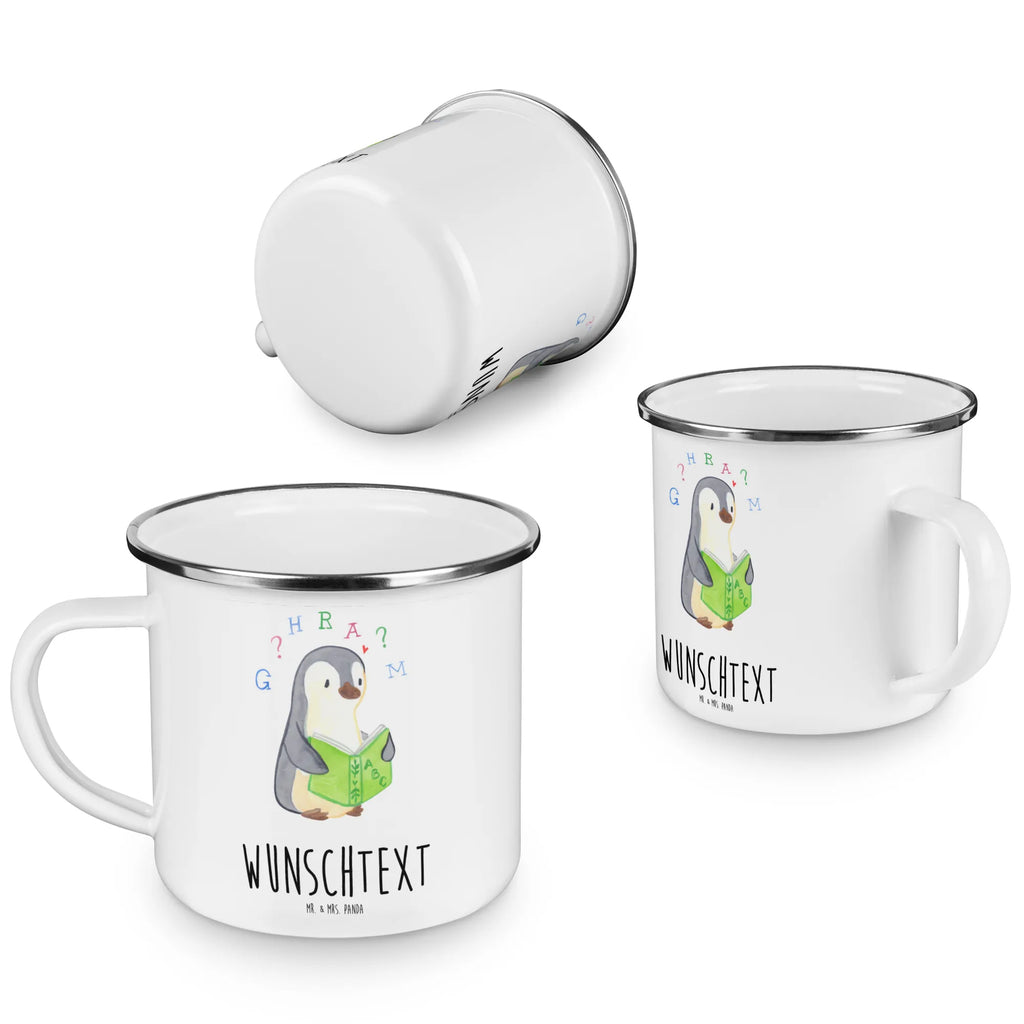 Personalisierte Emaille Tasse Pinguin Legasthenie tasse selbst gestalten, Emaille Tasse mit Namen, Campingtasse bedrucken, personalisierte tassen, tasse bedrucken, personalisierte tasse, Campinggeschirr personalsisert, Campingtasse personalisiert, tasse mit namen, tassen bedrucken, Emaille Tasse personalisiert, Namenstasse, Lese-Rechtschreibstörung, Pinguin, Legasthenie, Rechtschreibstörung