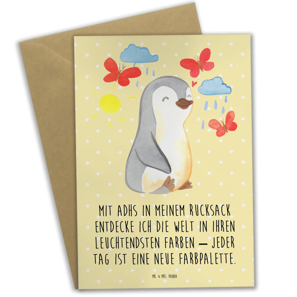 Greetings card penguin ADHD Geburtstagskarte, Einladungskarte, Karte, Grußkarte, Klappkarte, Glückwunschkarte, Hochzeitskarte, Ansichtskarten, Verhaltensstörung, ADHS, Aufmerksamkeitsdefizitsyndrom, Hyperaktivitätsstörung, Pinguin