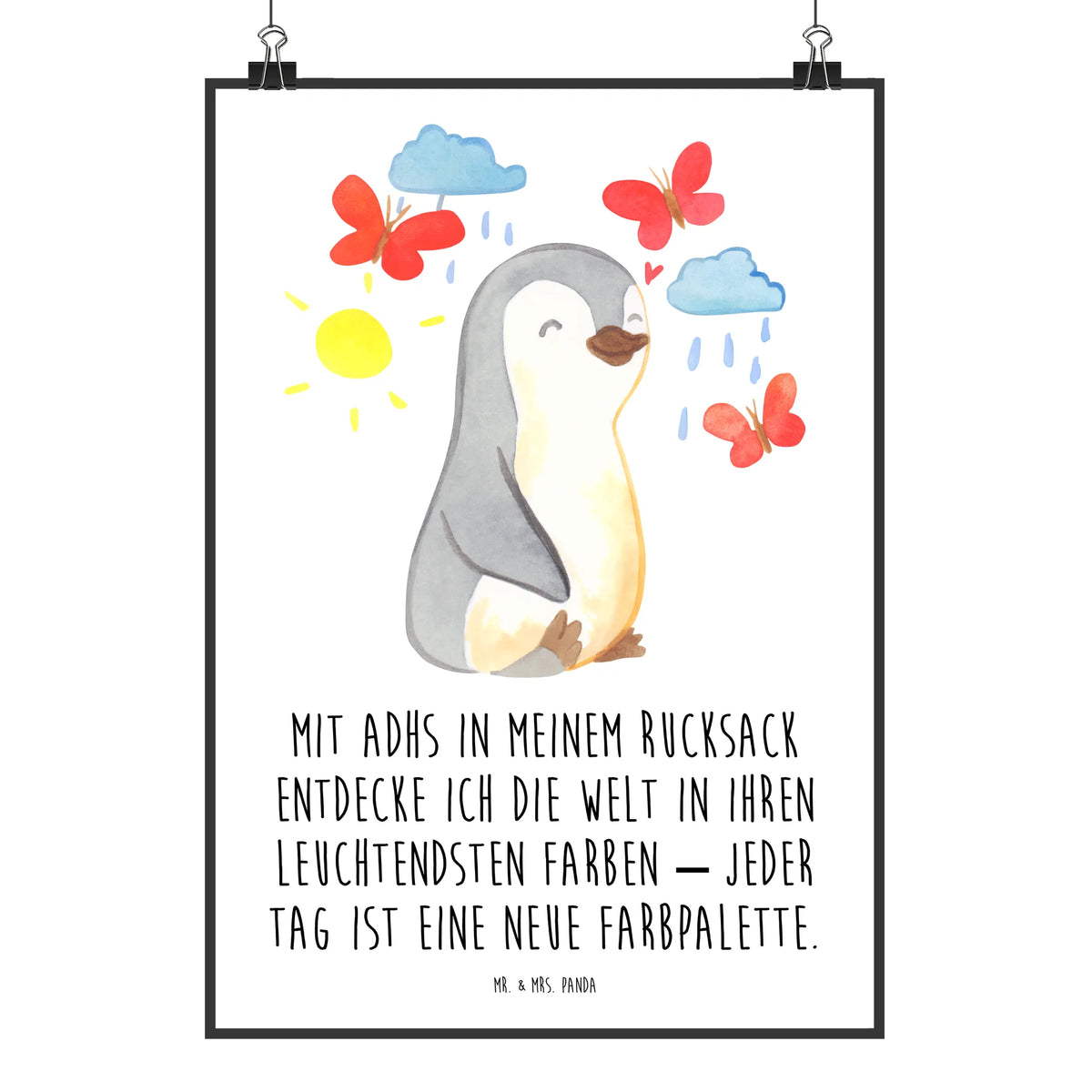 Plakat Pingwin ADHD Deko Bild, Wanddekoration, Bild, Posterdruck, grafikposter, Plakat, typografie poster, Wandschmuck, Design Poster, Wandbild, Panda Poster, wandkunst, kunstposter, drucke, Mr. & Mrs. Panda Poster, Deko Poster, Designposter, Kunstdruck, wanddruck, wanddeko, kunstdruck poster, Wanddeko Bild, Verhaltensstörung, ADHS, Hyperaktivitätsstörung, Pinguin, Aufmerksamkeitsdefizitsyndrom