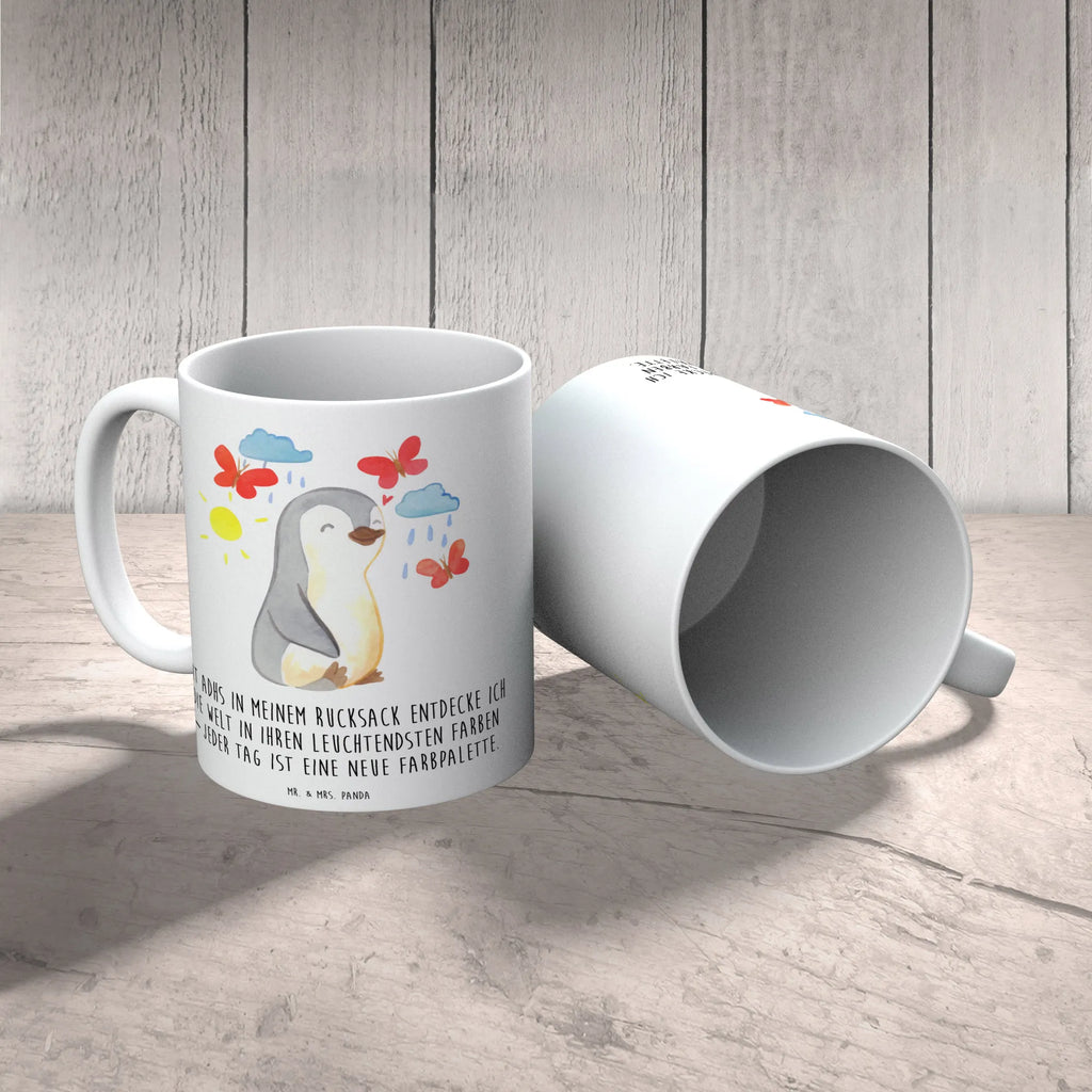 Tasse Pinguin ADHS Keramiktasse, Tasse, Kaffeetasse, Tasse mit Zitaten, Tasse mit Motiven, Geschenktasse, Teetasse, Bürotasse, Porzellantasse, Aufmerksamkeitsdefizitsyndrom, Verhaltensstörung, ADHS, Pinguin, Hyperaktivitätsstörung