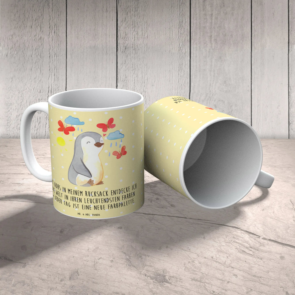Tasse Pinguin ADHS Keramiktasse, Tasse, Kaffeetasse, Tasse mit Zitaten, Tasse mit Motiven, Geschenktasse, Teetasse, Bürotasse, Porzellantasse, Aufmerksamkeitsdefizitsyndrom, Verhaltensstörung, ADHS, Pinguin, Hyperaktivitätsstörung