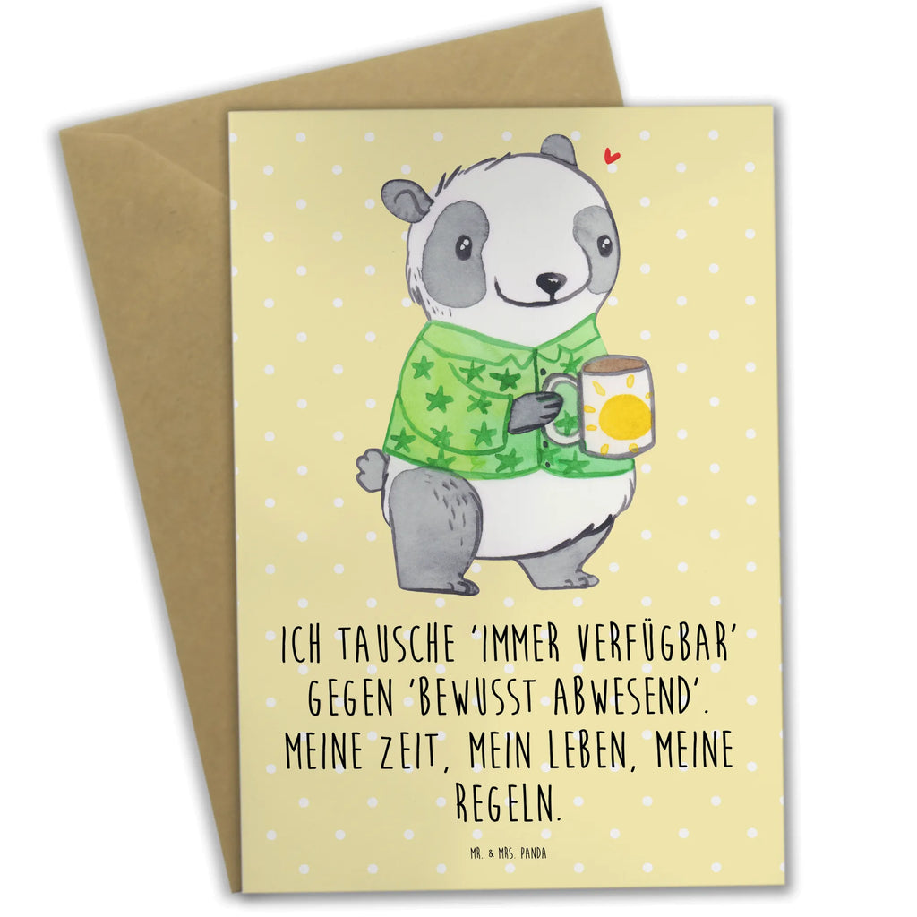 Kartka okolicznościowa Panda Wypalenie zawodowe Hochzeitskarte, Karte, Einladungskarte, Ansichtskarten, Glückwunschkarte, Grußkarte, Geburtstagskarte, Klappkarte, Erschöpfung, Panda, Überlastung, Burnout