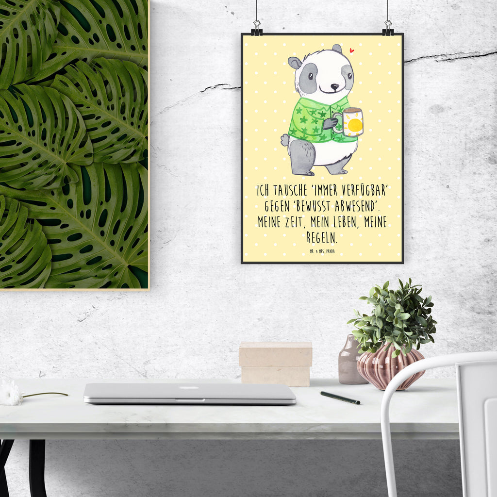 Poster Panda Burnout Poster, Wandposter, Bild, Wanddeko, Küchenposter, Kinderposter, Wanddeko Bild, Raumdekoration, Wanddekoration, Handgemaltes Poster, Mr. & Mrs. Panda Poster, Designposter, Kunstdruck, Posterdruck, Burnout, Erschöpfung, Überlastung, Panda