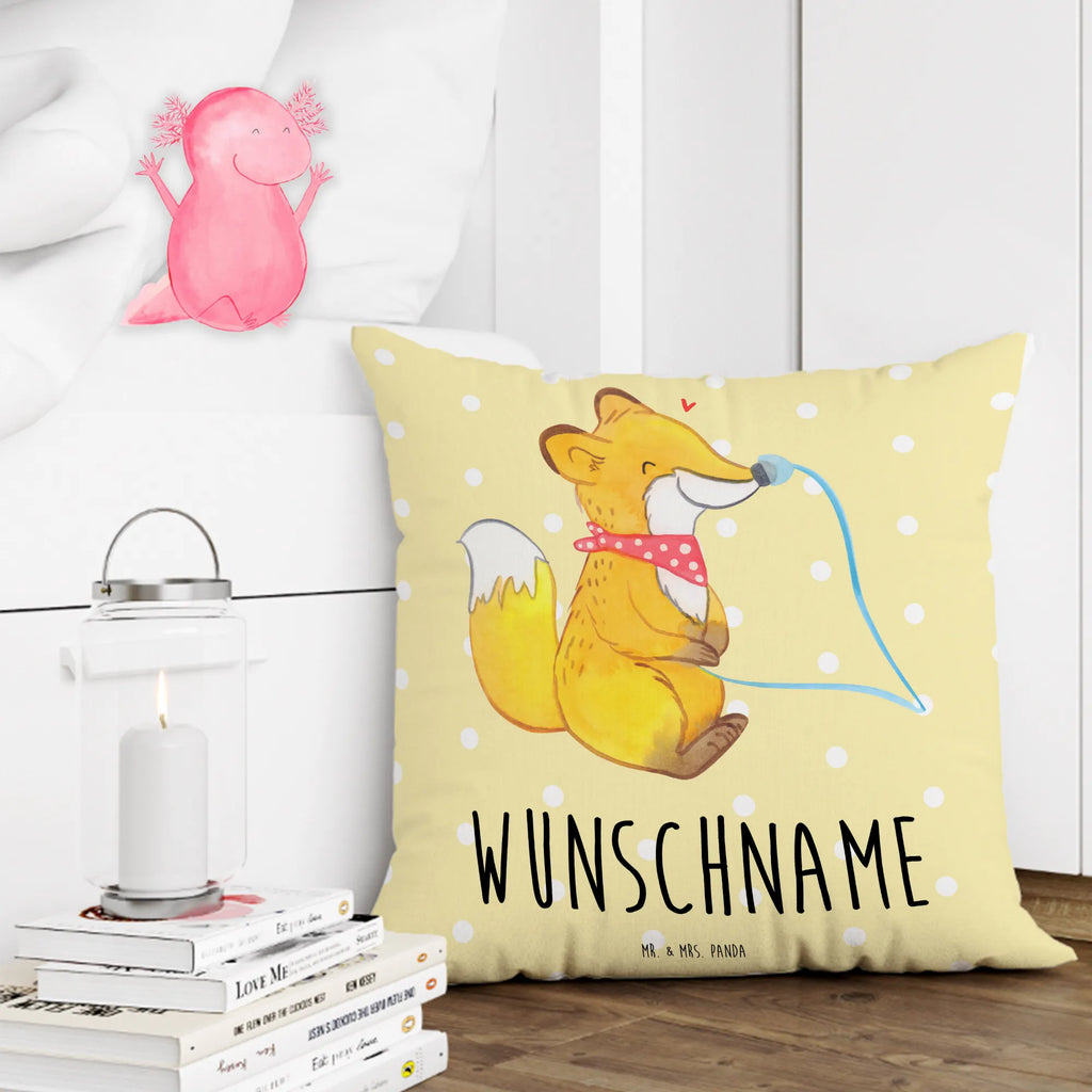 Personalised cushion Fox gastric tube Name, Wunschname, Kissen, personalisiert, Kopfkissen, bedrucken, Magensonde, Schluckstörungen, Fuchs