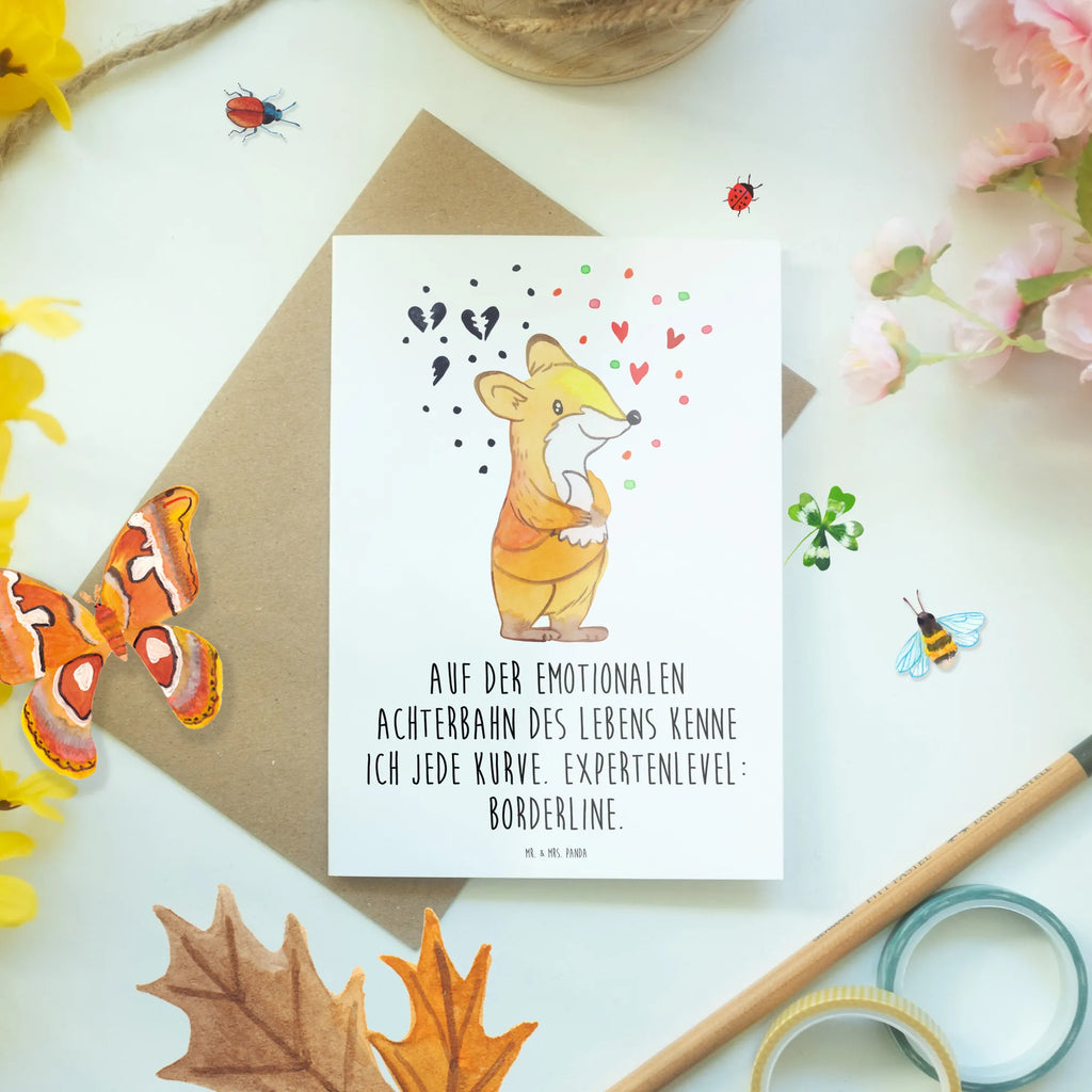 Greetings card Fox Borderline greeting card, folding card, wedding card, invitation card, birthday card