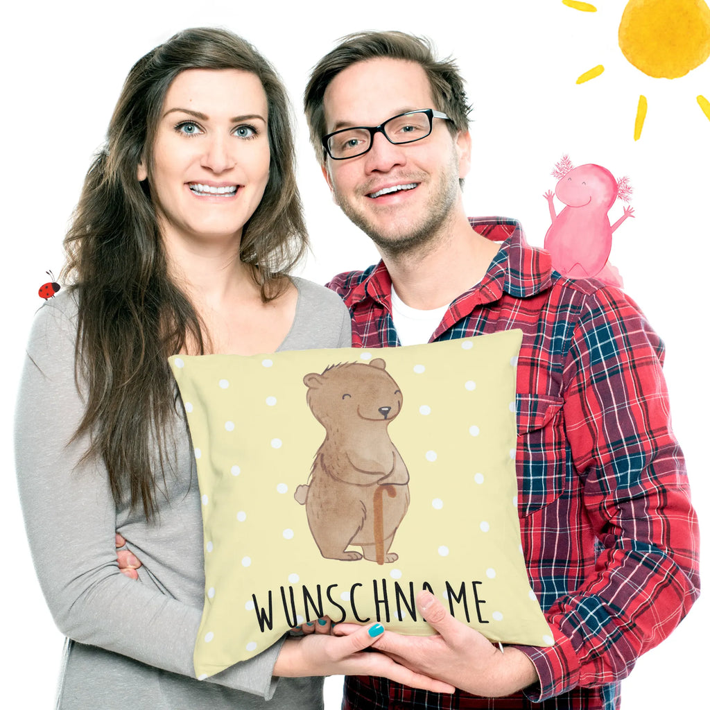 Personalised cushion Bear Parkinson Name, Wunschname, bedrucken, Kissen, Kopfkissen, personalisiert, neurodegenerative Erkrankung, Bär, Morbus Parkinson, Parkinson