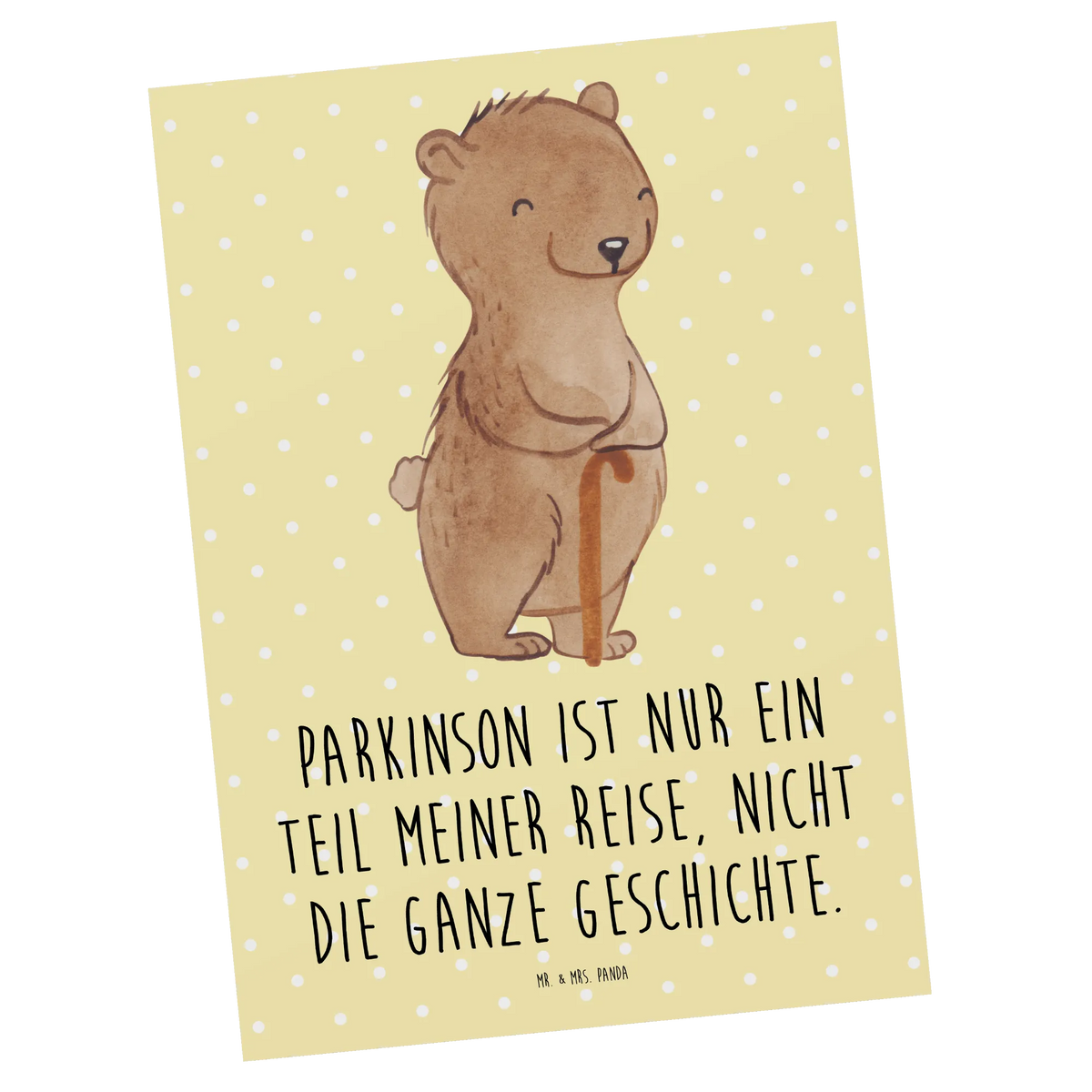 Postcard Bear Parkinson Motivkarte, einzelkarte, Ansichtskarte, Postkarten, spruchkarte, Fotokarte, Postkarte, bildkarte, Grußkarte, kunstkarte, Kunstkarten, Ansichtskarten, Designkarte, Morbus Parkinson, Neurodegenerative Erkrankung, Bär, Parkinson