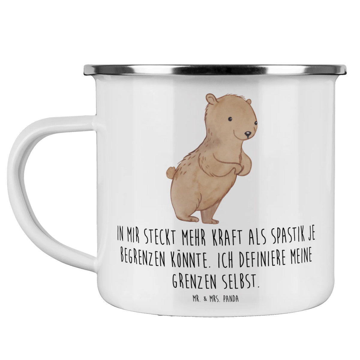 Enamel camping mug Bear spasticity blechbecher, Kaffeepott, Campingtasse, Teebecher, wanderbecher, Haferl, Reisebecher, reisetasse, Pott, Campingbecher, Emaille Becher, wandertasse, emaillebecher, Motivtasse, becher emaille, Outdoor Tasse, Outdoor Becher, Teetasse, Emaille Tasse, Emailletasse, metallbecher, outdoortasse, Blechtasse, Tasse Emaille, Spasmus, Spastik, Spastizität, Bär
