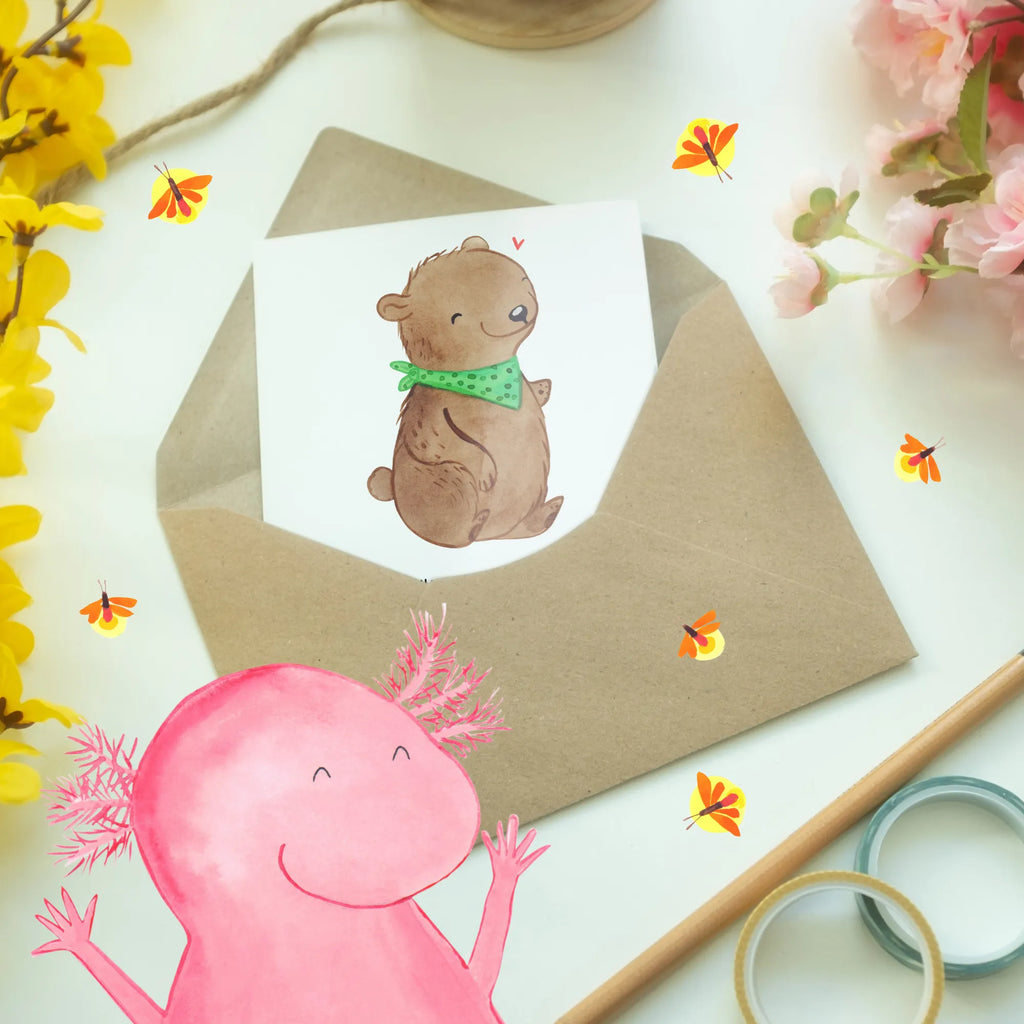 Greetings card Bear Dysmelia Grußkarte, Glückwunschkarte, Einladungskarte, Klappkarte, Hochzeitskarte, Ansichtskarten, Karte, Geburtstagskarte, Dysmelie, Bär