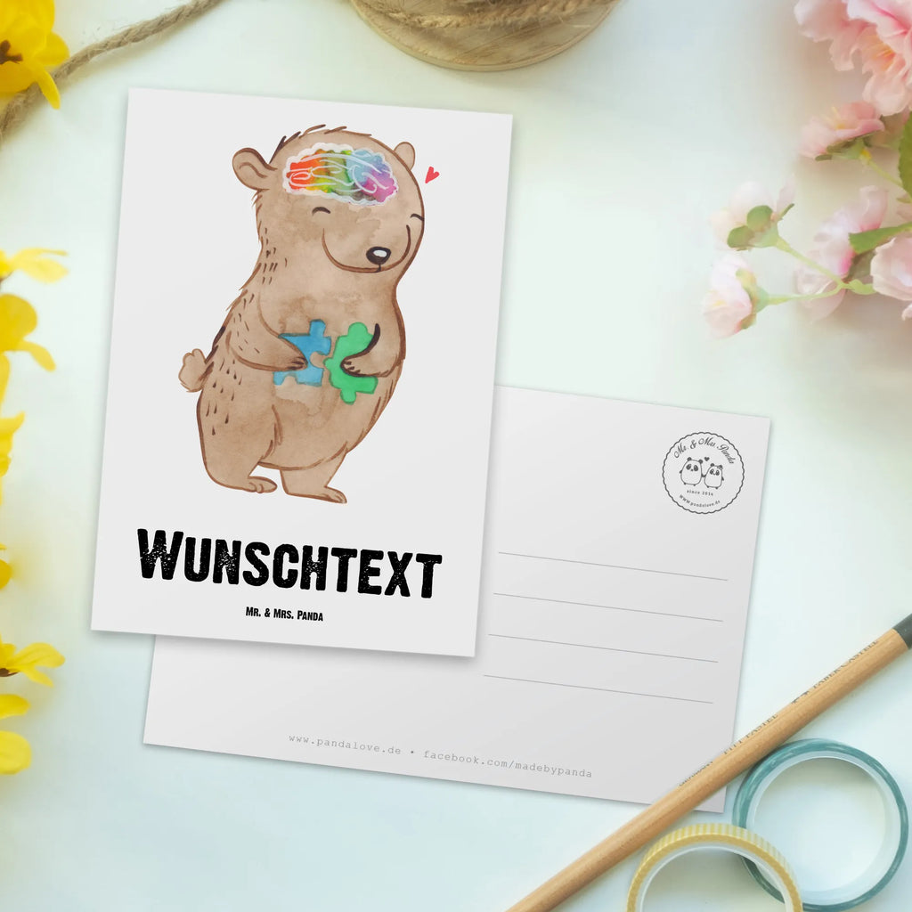 Personalisierte Postkarte Bär Autismus Geschenkkarte mit Wunschtext, Grußkarte mit Namen, Karte mit Namen, Ansichtskarte mit Wunschtext, Postkarte personalisierbar, Karte mit Wunschtext, Einladung mit Wunschtext, Geschenkkarte mit Namen, Einladung mit Namen, Grußkarte mit Wunschtext, Postkarte mit Wunschtext, Postkarte mit Namen, Postkarte bedrucken, Ansichtskarte mit Namen, Entwicklungsstörungen, Autismus-Spektrum-Störungen, Bär, Asperger Autismus, Autismus, ASS