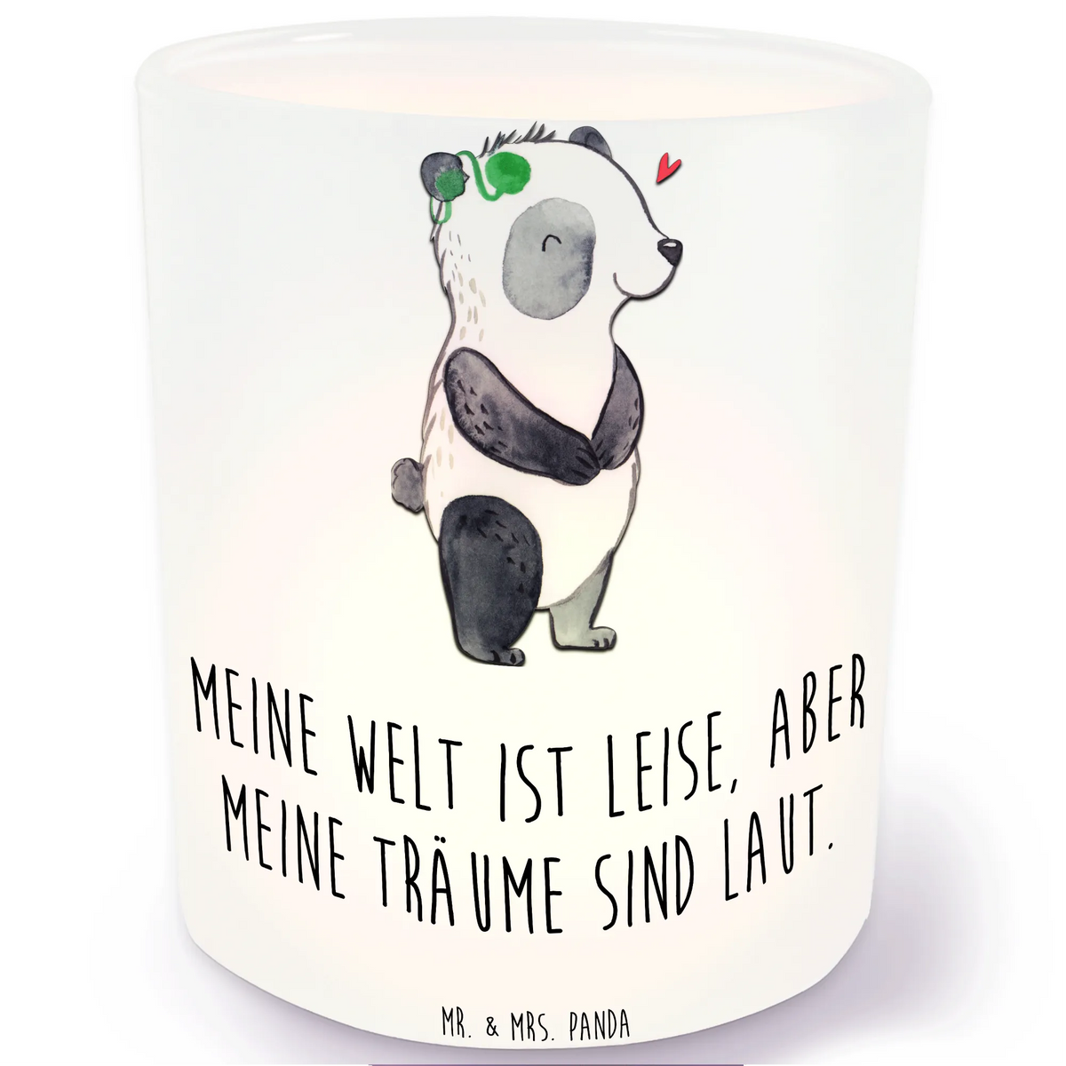Lantern Panda Deaf glass tealight, tealight holder, Wind light