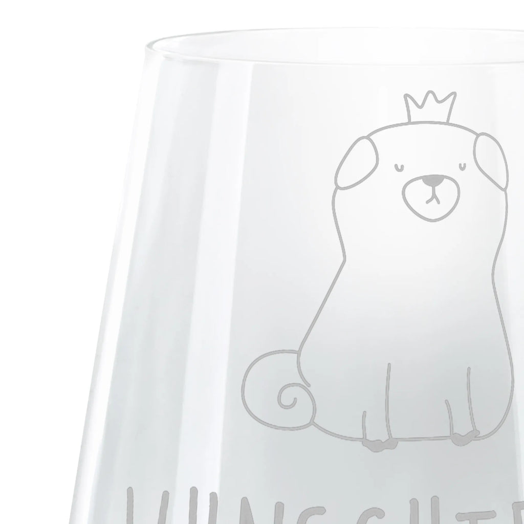 Personalizowany kieliszek koktajlowy mops korona Pies, motyw psa, zwierzę domowe, rasa psa, miłośnik zwierząt, właściciel psa, powiedzenia