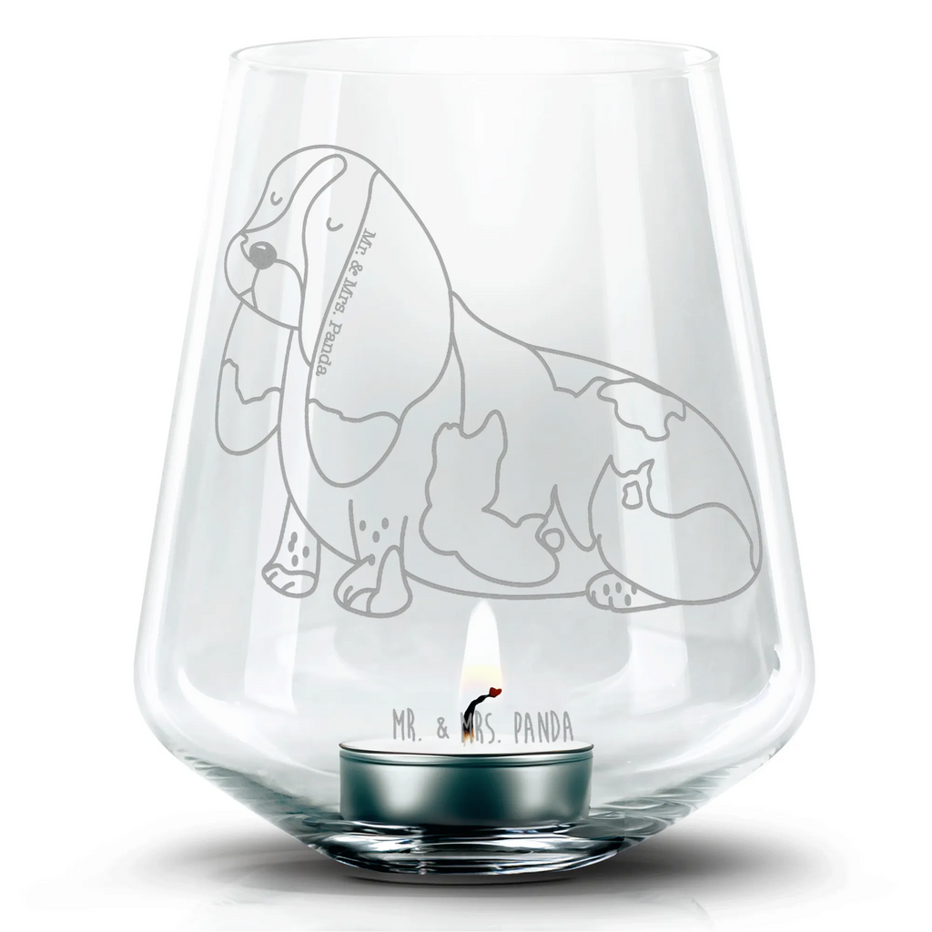 Engraved Wind Light Dog Basset Hound Gravur Windlicht, Teelichthalter, Romatisches Windlicht, Teelicht, Windlicht aus Glas, Hund, Hundemotiv, Haustier, Hunderasse, Tierliebhaber, Hundebesitzer, Sprüche, Hundeliebe, Basset, kinderlos, Basset Hound