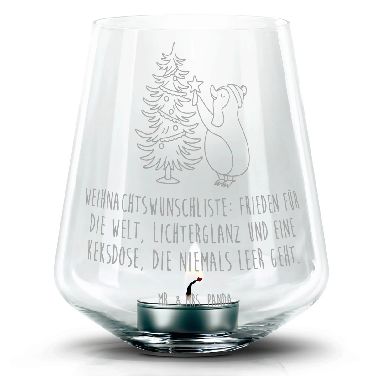 Engraved Wind Light penguin Christmas tree Christmas time, snow