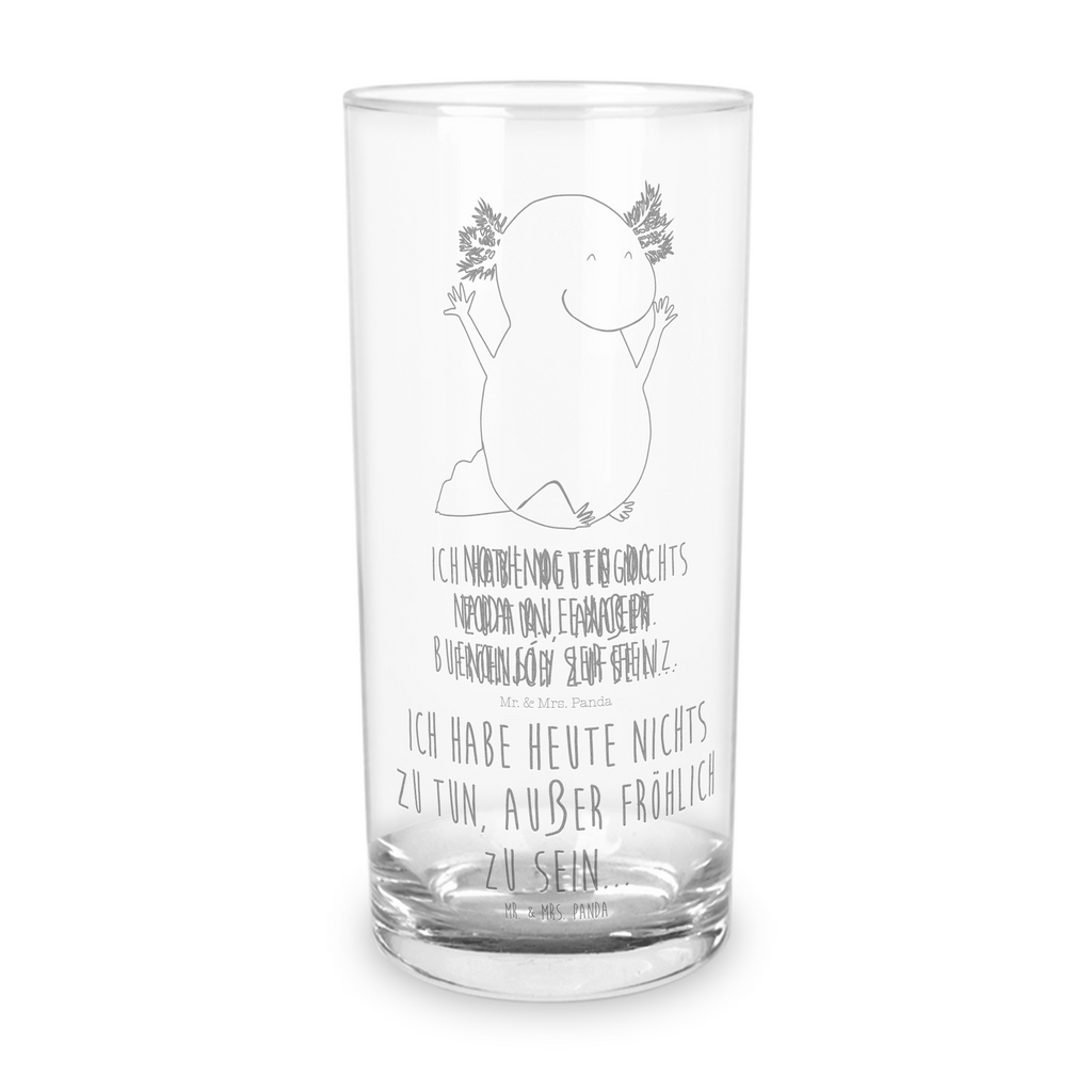 Wasserglas Axolotl Hurra Wasserglas, Glas, Trinkglas, Wasserglas mit Gravur, Glas mit Gravur, Trinkglas mit Gravur, Axolotl, Molch, Axolot, Schwanzlurch, Lurch, Lurche, fröhlich, Spaß, Freude, Motivation, Zufriedenheit
