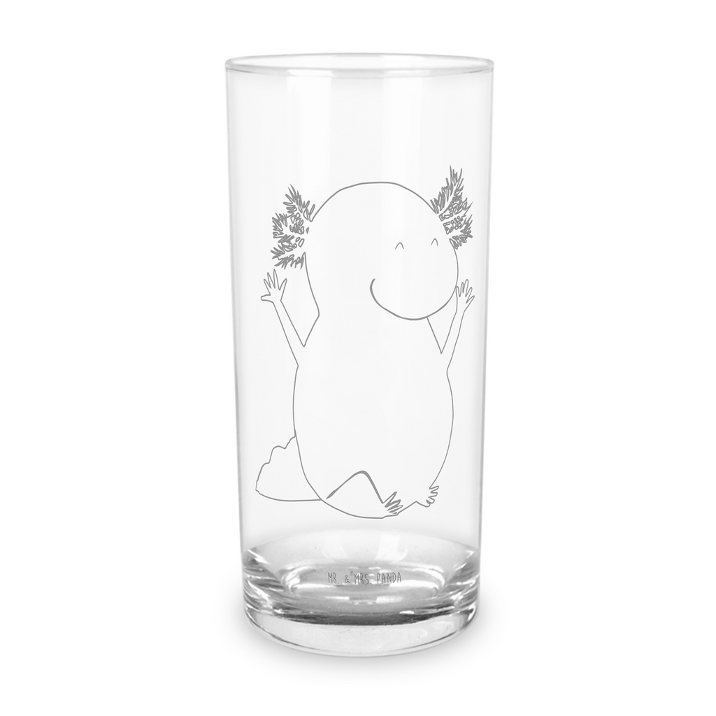 Wasserglas Axolotl Hurra Wasserglas, Glas, Trinkglas, Wasserglas mit Gravur, Glas mit Gravur, Trinkglas mit Gravur, Axolotl, Molch, Axolot, Schwanzlurch, Lurch, Lurche, fröhlich, Spaß, Freude, Motivation, Zufriedenheit
