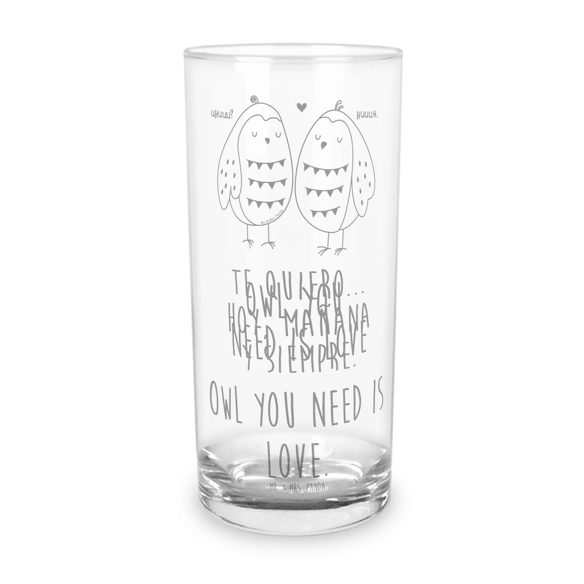Water Glass owls Love gift ideas, forest animal, bird, nocturnal, birthday present, illustrated, romantic gift, owl decor, Pun funny, Girlfriend gift, Friend, Love saying, Wedding saying, Owl decoration