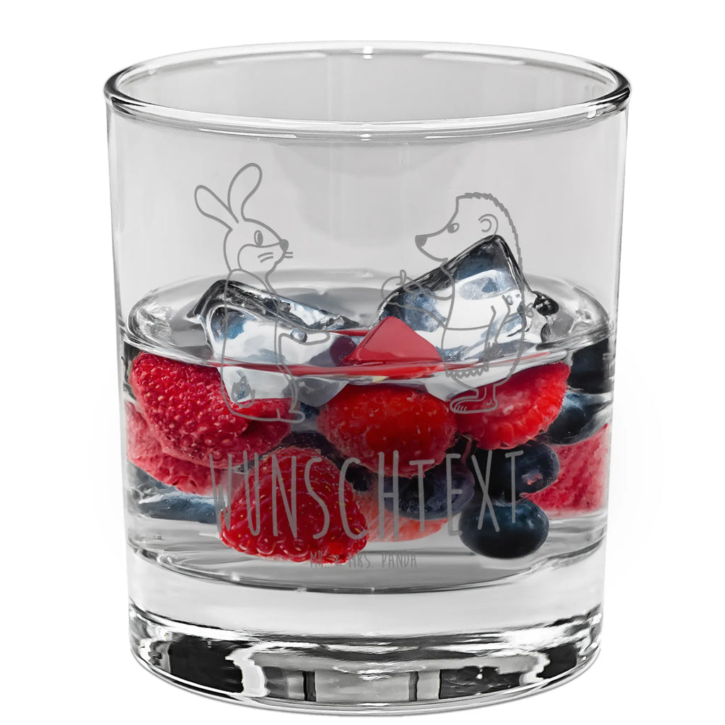 Personalized Gin Glass Hare Hedgehog small animals, cute, funny, cute animal motives, hand drawn, small world, funny sayings, good mood, happy, gifts, gift ideas, special gifts, animal lover, card, consolation, Hedgehog and hare, Hedgehog, pain of separation, love saying, lovesickness gift, romantic saying, hare, heartache