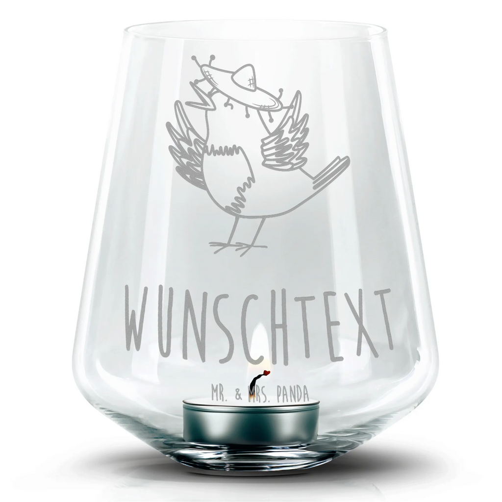 Personalized Engraved Lantern Crow sombrero small animals, cute, funny, cute animal motives, hand drawn, small world, funny sayings, good mood, happy, gifts, gift ideas, special gifts, animal lover, card, Raven, Motivation, Be happy, Happiness Saying, Bird, Magpie, Birds, Saying positive