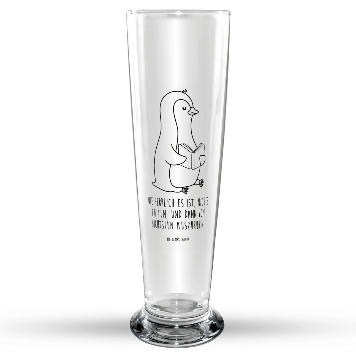 Bierglas Pinguin Buch Glasbecher, Bierbecher, Bier Glas, Glasbierglas, Bierglas, Trinkglas, Pinguin, Nichtstun, Urlaub, Bücherwurm, Faulenzen, Pinguine, Buch, Freizeit, Ferien, Lesen