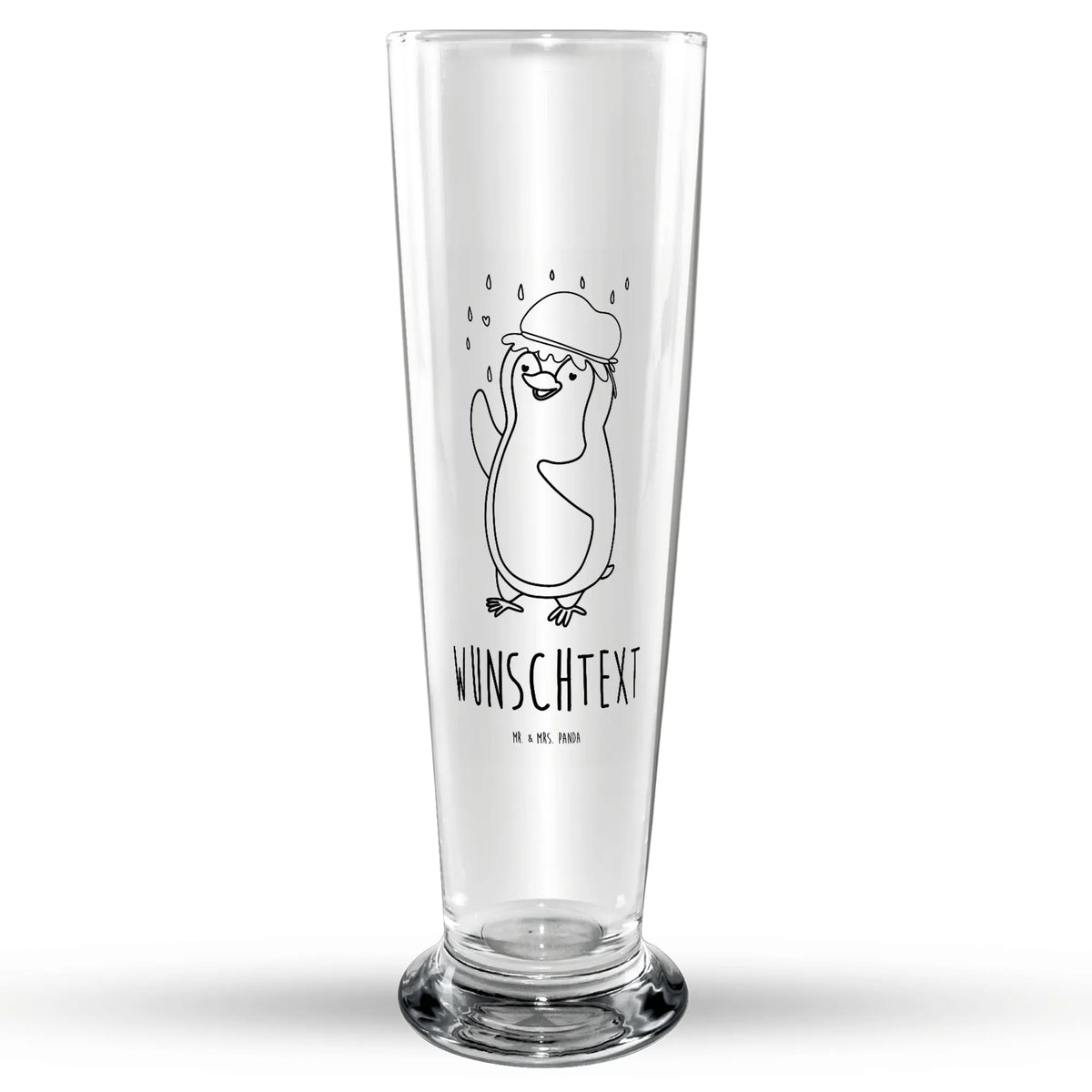 Personalized Beer Glass Penguin have a shower Penguin, North Pole, Winter, Penguins, new beginning, being happy, shower, new start, life motto, penguins, motivation