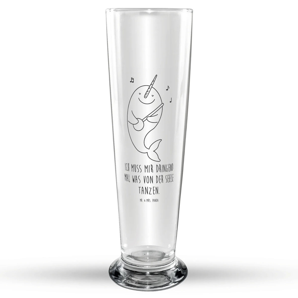 Weizenglas Narwal Gitarre Bierglas, Weizenbier Glas, Bier Glas, Mr & Mrs Panda Weizenglas, Weißbierglas, Weizen Glas, Meer, Urlaub, Meerestiere, Tanzen, Frust, Gespräche, Wal, Problemlösung, Gitarre, Narwal, Probleme