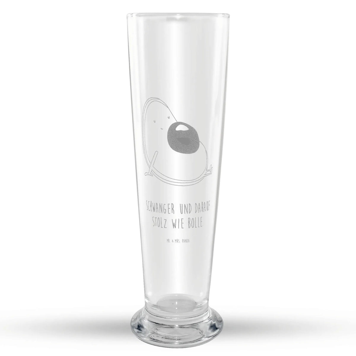 Weizenglas Avocado Schwangerschaft Weizen Glas, Bier Glas, Mr & Mrs Panda Weizenglas, Weizenbier Glas, Weißbierglas, Bierglas, Avocado, Veggie, Vegan, Gesund, Babyparty, Schwangerschaft, Schwanger, Babyshower
