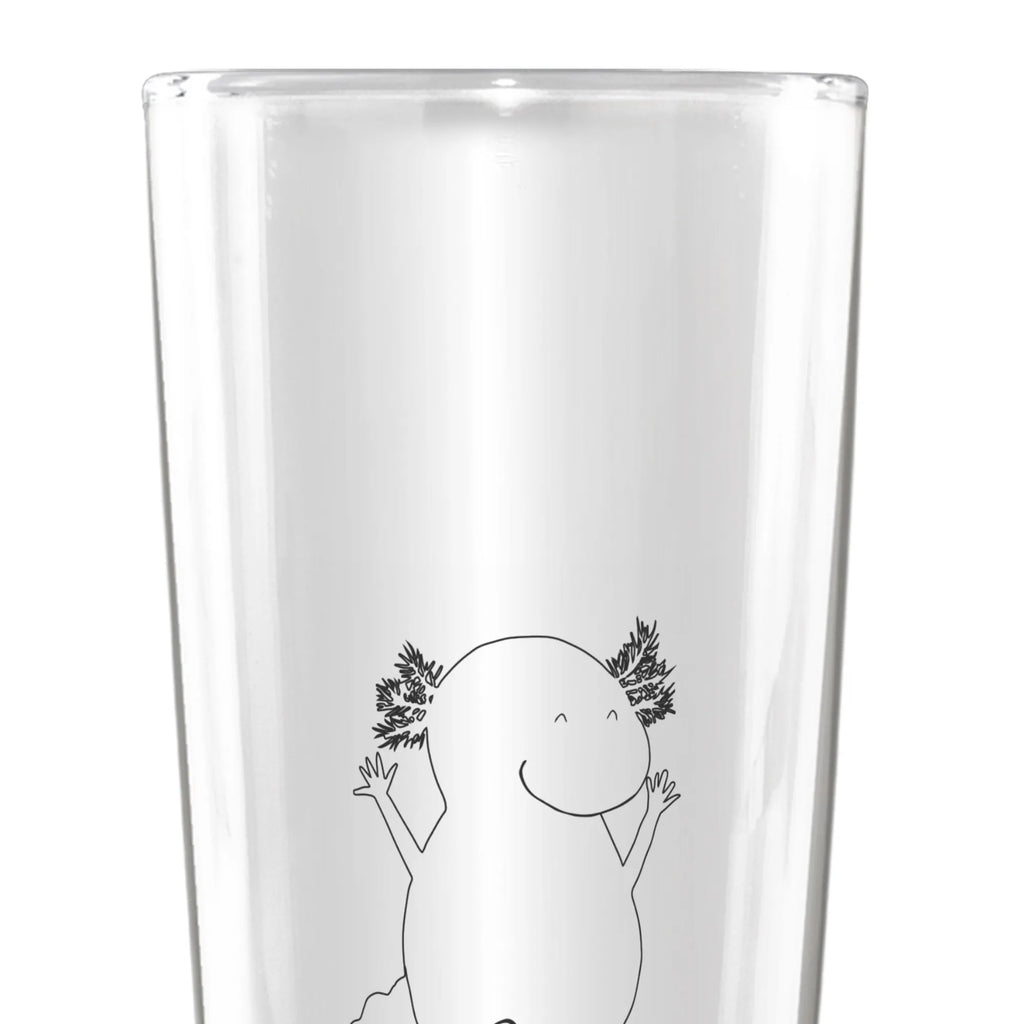 Weizenglas Axolotl Hurra Weizenglas, Vatertag, Weizenbierglas, Weizen Glas, Weizenbier Glas, Axolotl, Molch, Axolot, fröhlich, Motivation, Schwanzlurch, Zufriedenheit, Freude, Lurche, Lurch, Spaß