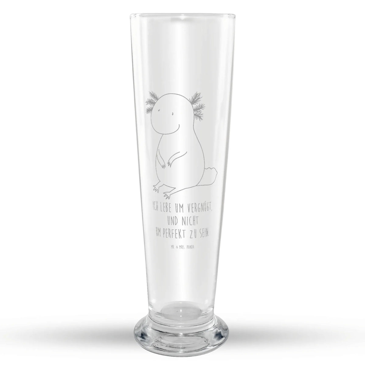 Weizenglas Axolotl Niedlich Weizenbier Glas, Weizen Glas, Bierglas, Weißbierglas, Mr & Mrs Panda Weizenglas, Bier Glas, Axolotl, Molch, Freundin, Lebensweisheit, Lebensstil, Vergnügt, Axolot, Zufrieden, Liebe, Weisheit, Fröhlich