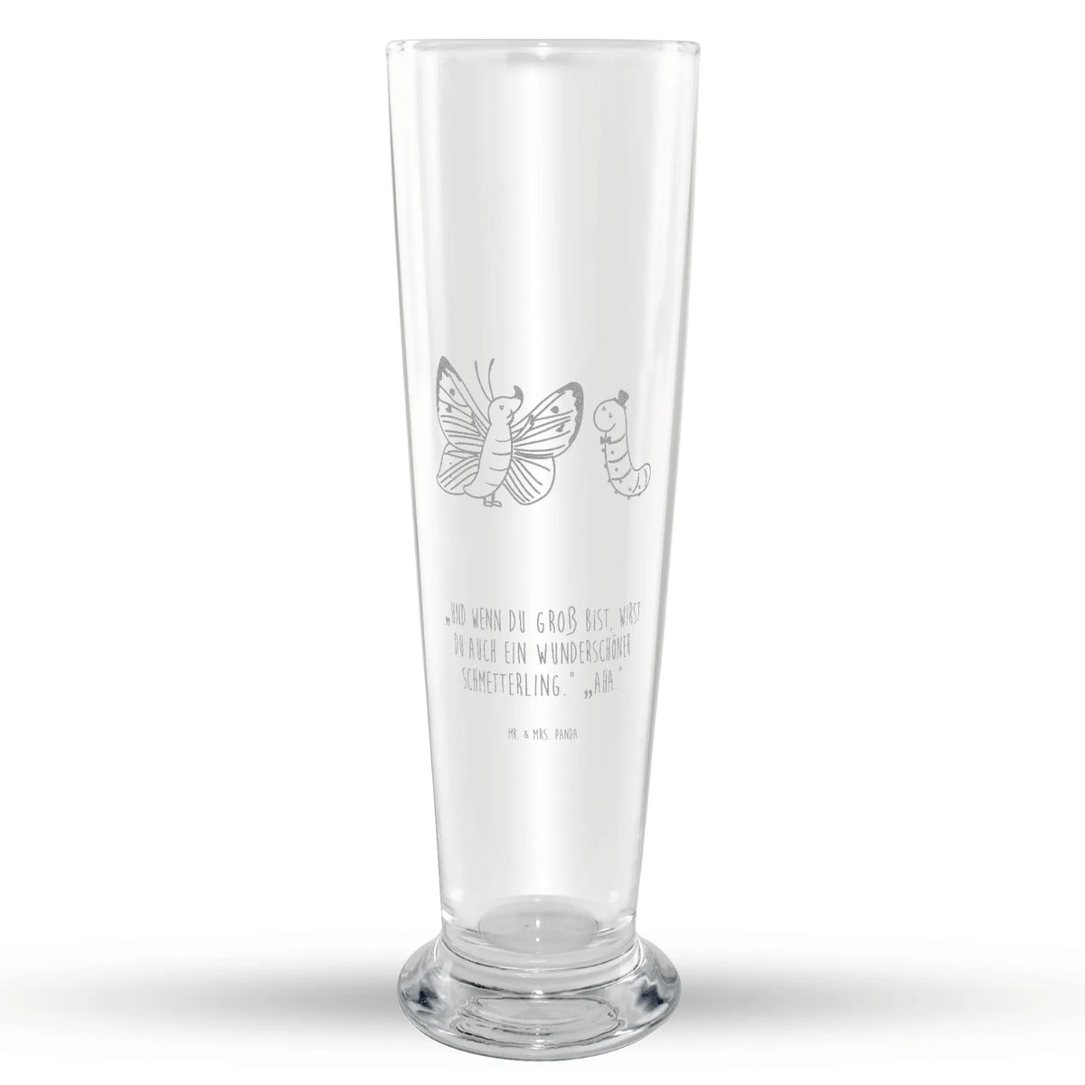 Weizenglas Raupe Schmetterling Bier Glas, Mr & Mrs Panda Weizenglas, Bierglas, Weizenbier Glas, Weißbierglas, Weizen Glas, Lustige Sprüche, Tiere, Tiermotive, Gute Laune, Erwachsen Werden, Aufwachsen, Entwicklung, Schönheit, Hut, Schmetterling, Kokon, Zitronenfalter, Raupe, Hütchen