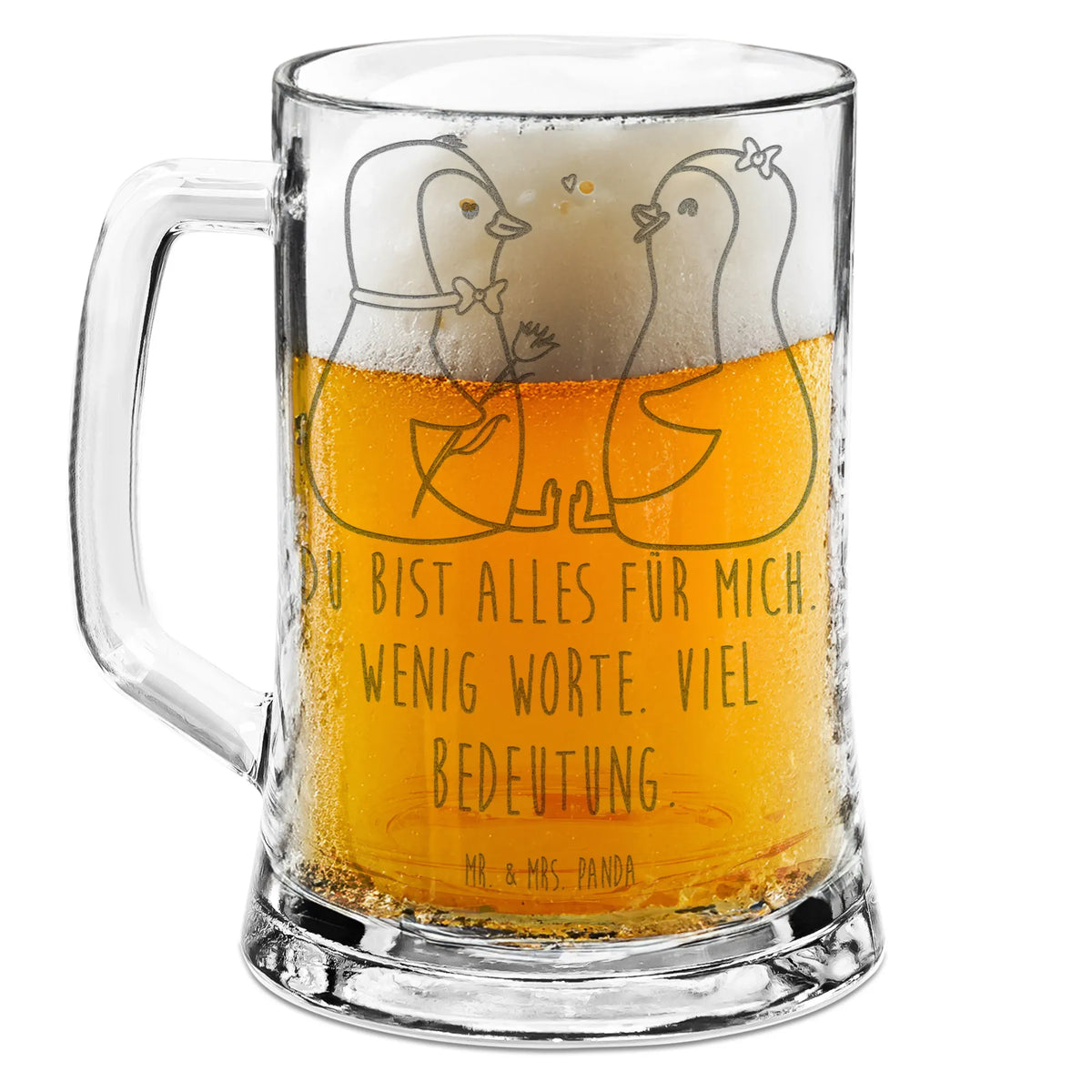 Engraved Beer Mug Penguin pair North Pole, Penguins, wedding gift, love gift, wedding, anniversary, penguins, lovers, great love, proof of love, wedding day, dream couple