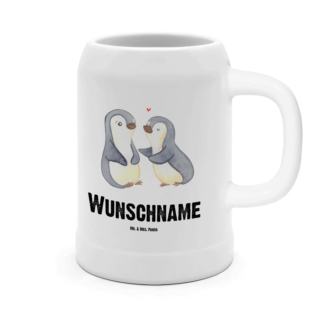 Personalizowany kufel piwa pingwiny pocieszyć Miłość, partner, przyjaciel, przyjaciółka, mąż, żona, wesele, zaręczyny, prośba o rękę, prezent miłosny, rocznica, dzień ślubu