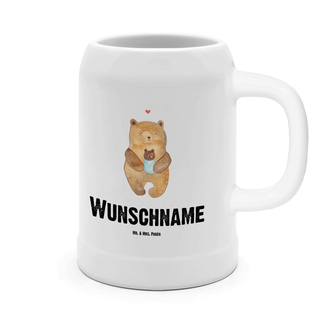 Personalisierter Bierkrug Bär mit Baby Bierkrug mit Namen, Bierkrug personalisieren, Bierglas mit Namen, Personalisierung, Bedrucken, Bär, Teddy, Teddybär, Eltern, Mutter, Baby, Taufe, Geburt, Nichte, Neffe, Enkel, Enkelin, Täufling, Geburtstag, Glückwunsch