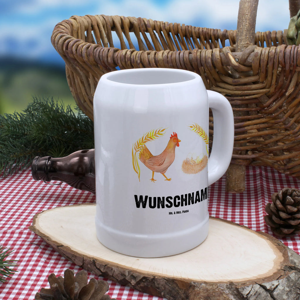 Personalisierter Bierkrug Huhn stolz Bierkrug mit Namen, Bierkrug personalisieren, Bierglas mit Namen, Personalisierung, Bedrucken, Bauernhof, Hoftiere, Landwirt, Landwirtin, Hahn, Henne, Hühner, Eier, Hof, Landleben, Motivation, Geburt, Magie, Spruch, Schwangerschaft