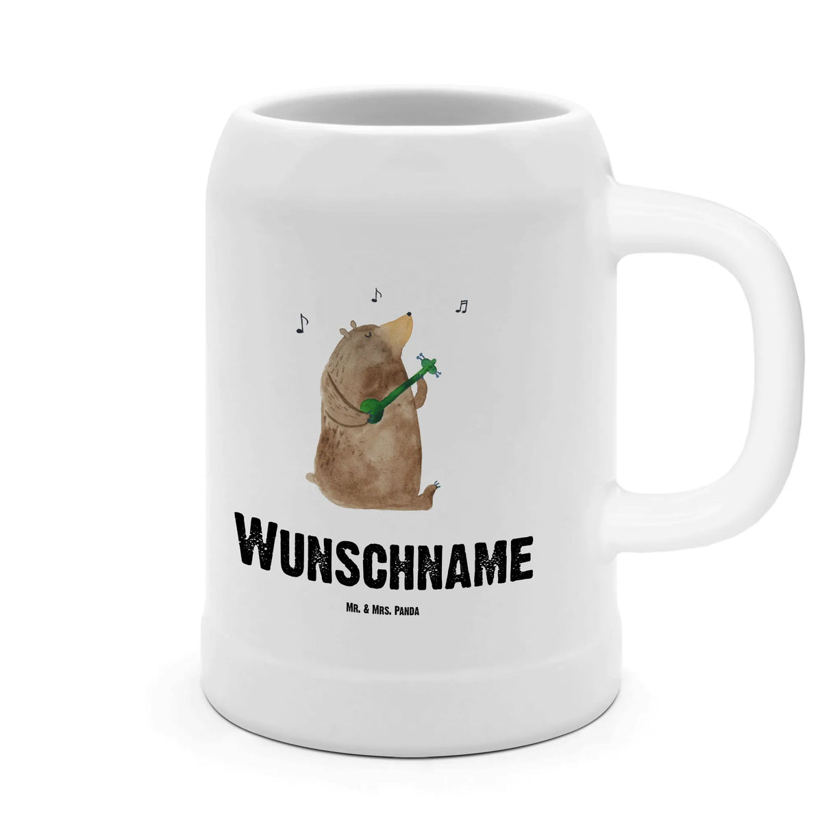 Personalised beer mug bear guitar