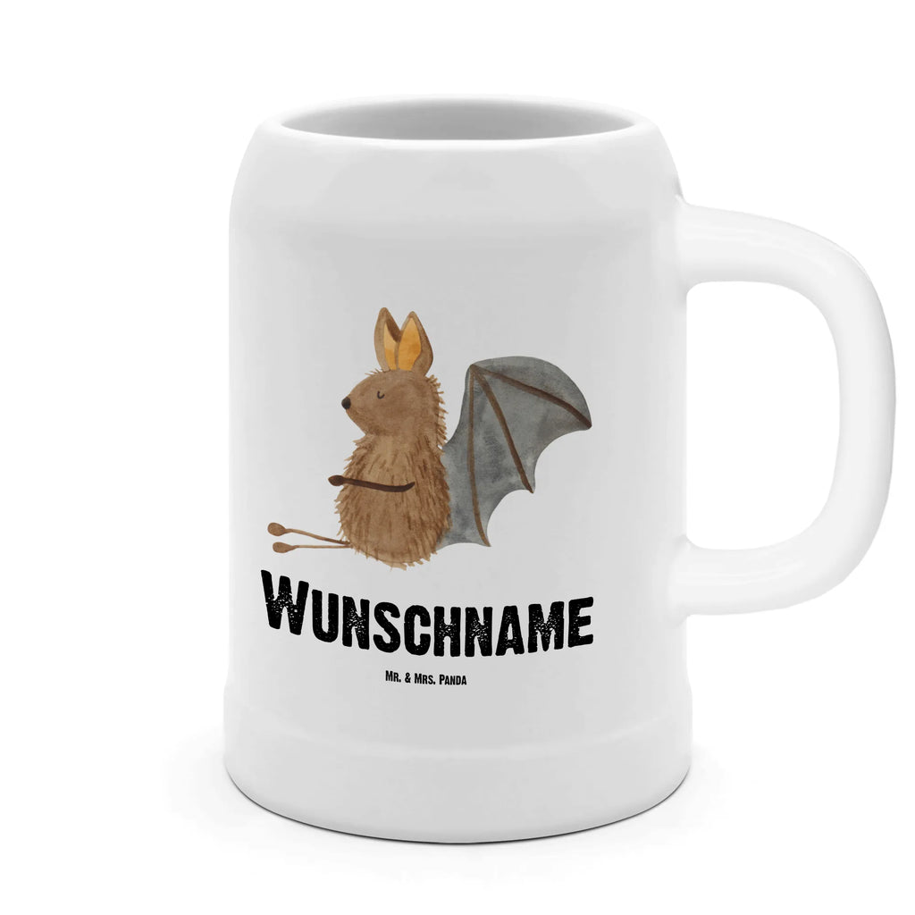 Personalizowany kufel piwa Nietoperz siedzenie Motywy zwierzęce, dobra energia, zabawne powiedzonka, zwierzęta