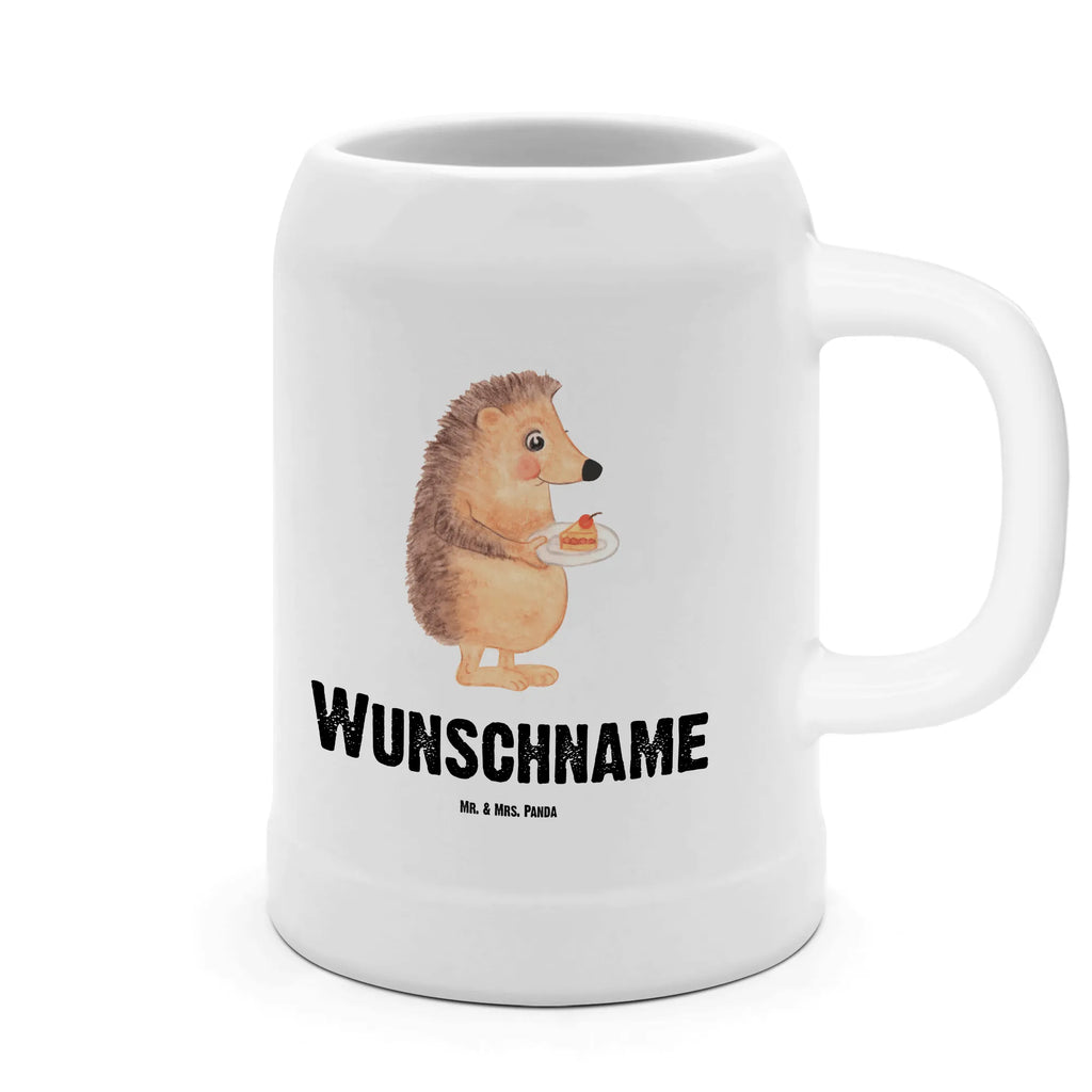 Personalised beer mug Hedgehog piece of cake small animals, cute, funny, cute animal motives, hand drawn, small world, funny sayings, good mood, happy, gifts, gift ideas, special gifts, animal lover, card, invitation party, baking gift, cake, food saying, birthday cake, hedgehog, bake cake