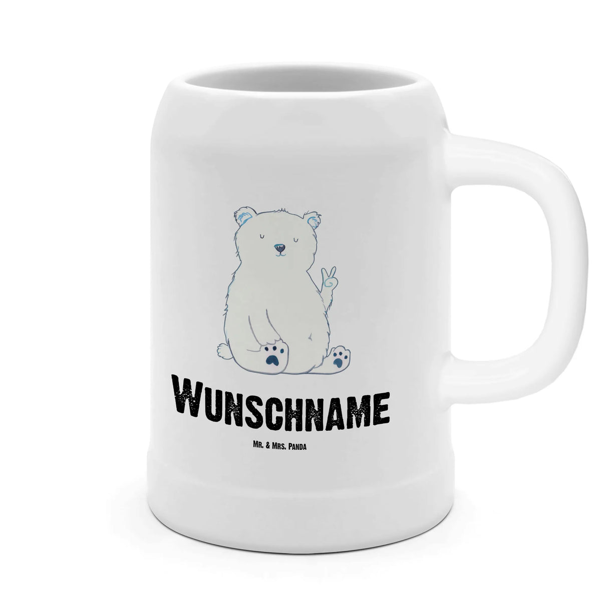 Personalised beer mug Icebear Lazy teddy bear, cuddly toy, relaxing, North Pole, office job, workplace, work, Polar bear, lazy