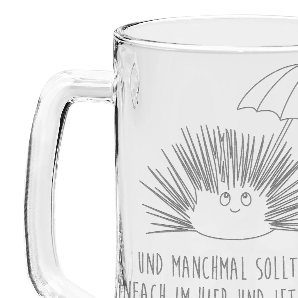 Grawerowany Kufel Piwa Jeżowiec Zwierzeta morskie, Morze, Wakacje