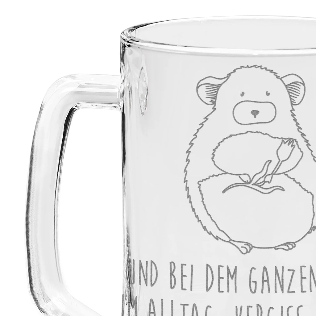 Engraved Beer Mug chinchilla flower small animals, cute, funny, cute animal motives, hand drawn, small world, funny sayings, good mood, happy, gifts, gift ideas, special gifts, animal lover, card, heartache, chaos, chinchillas, depression, being sad, grief, office, office life, happiness, chinchilla