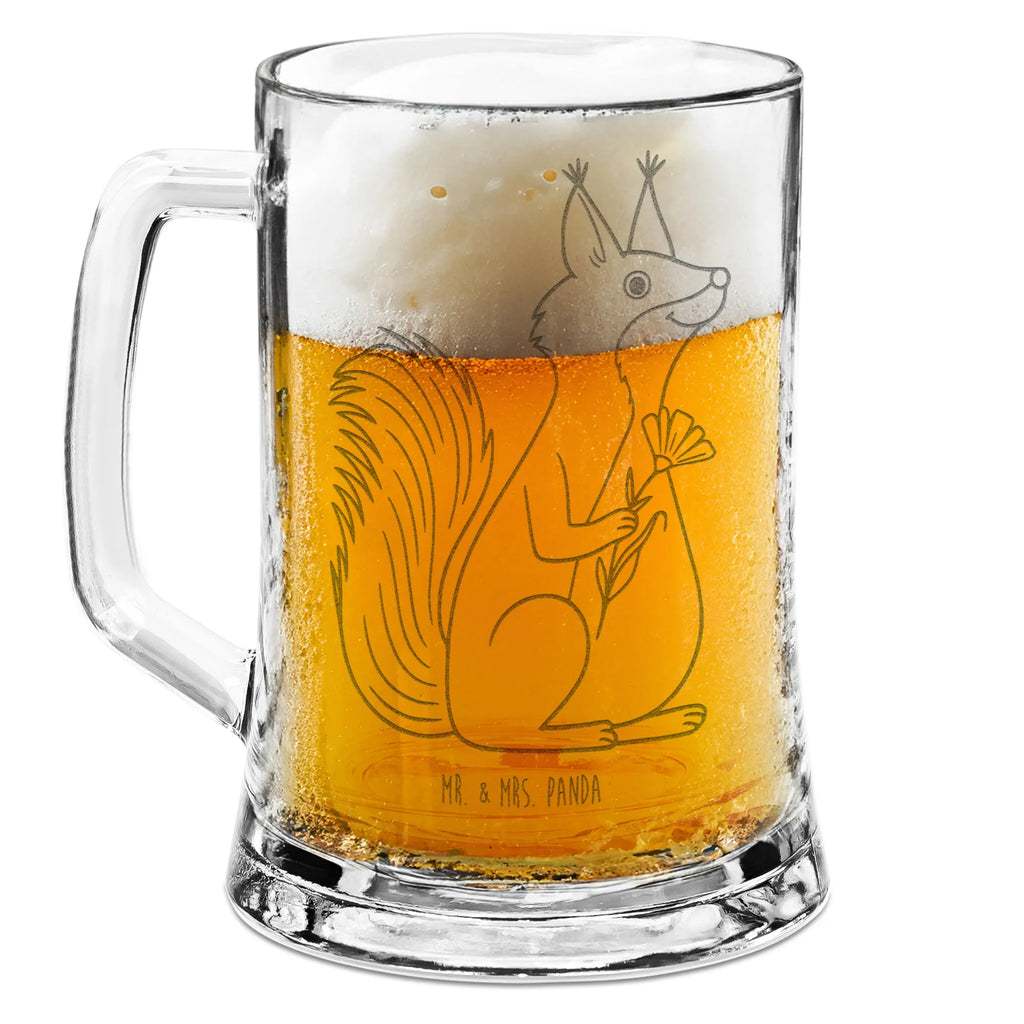 Engraved Beer Mug Squirrel flower small animals, cute, funny, cute animal motives, hand drawn, small world, funny sayings, good mood, happy, gifts, gift ideas, special gifts, animal lover, card, Squirrel, positive saying, fun, laughter, happy saying, squirrel, saying decoration, motivation pictures, motivation sayings