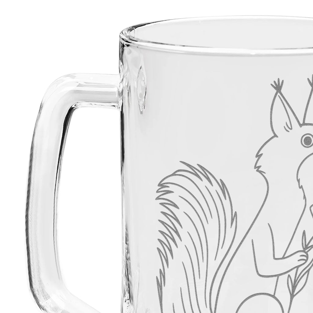 Engraved Beer Mug Squirrel flower small animals, cute, funny, cute animal motives, hand drawn, small world, funny sayings, good mood, happy, gifts, gift ideas, special gifts, animal lover, card, Squirrel, positive saying, fun, laughter, happy saying, squirrel, saying decoration, motivation pictures, motivation sayings