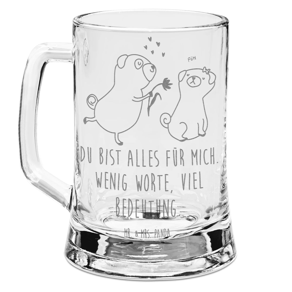 Engraved Beer Mug pug In love dog, mutt, hound, woof, dog mama, dog breed, love dogs, love for dogs, dog decorative items, bag with dog print, funny gifts for dog owners, what do you give a dog lover, Christmas gifts for dogs, gifts for dogs, dog sayings, Pug, dog love, boob, gift friend, partner, love, in love, love saying. Engaged