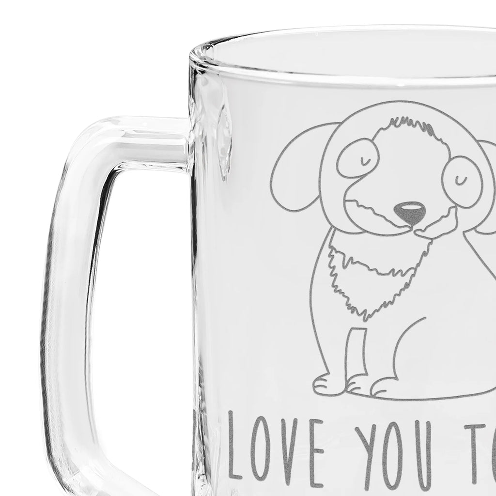 Grawerowany Kufel Piwa pies relaks Pies, motyw psa, zwierzę domowe, rasa psa, miłośnik zwierząt, właściciel psa, powiedzenia