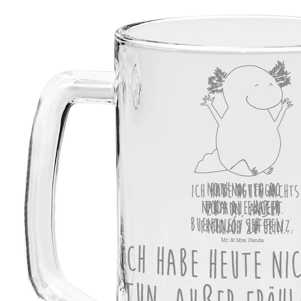 Engraved Beer Mug axolotl Hooray Axolotl, Axelotl, marine animals, Mexican walking fish, salamander, axolotl, axolot, cheerful, joy, amphibian, satisfaction, motivation, tail, fun